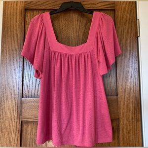 Banana Republic Linen-Blend Top 
Color: Camp Pink - Size Small